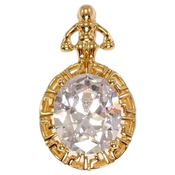 Кулон Xuping Позолота 18 К Весы Вставка Граненый Овальный Кристалл Окантовка Меандровая Линия фото №20