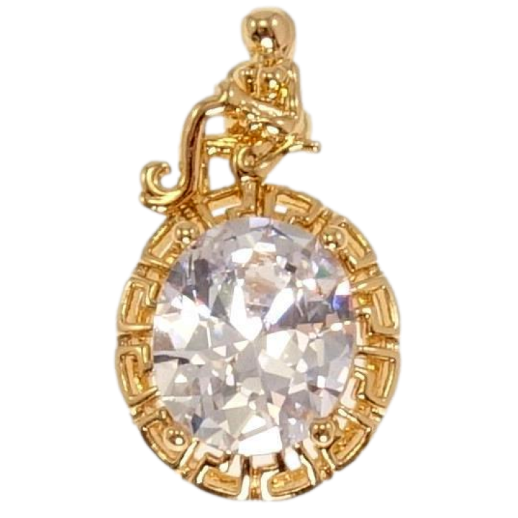 Кулон Xuping Позолота 18 До Водолій Вставка Гранений Овальний Кристал Окантовка Меандрова Лінія фото №23