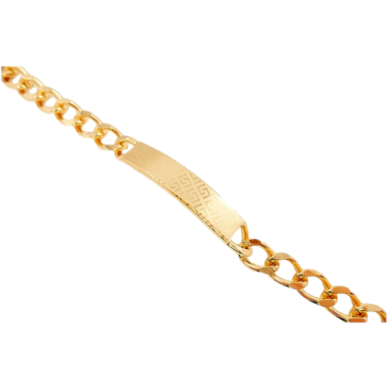Браслет Xuping Позолота 18K Панцирне Плетіння та Декоративна Пластина з Грецьким Візерунком довжина 20,5 см х 1 фото №1