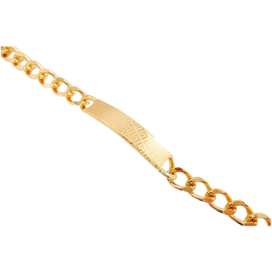 Браслет Xuping Позолота 18K Панцирне Плетіння та Декоративна Пластина з Грецьким Візерунком довжина 20,5 см х 1 фото №1