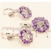 Набір Xuping Родій Сережки Кулон Коло Чотири Фіолетових Кристала Декор Корона фото №2 Набір Xuping Родій Сережки Кулон Коло Чотири Фіолетових Кристала Декор Корона фото №2