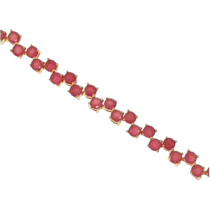 Браслет Xuping Позолота 18K Дрібні Малинові Кристали дод. замок довжина 18,20.5см х 5мм фото №24