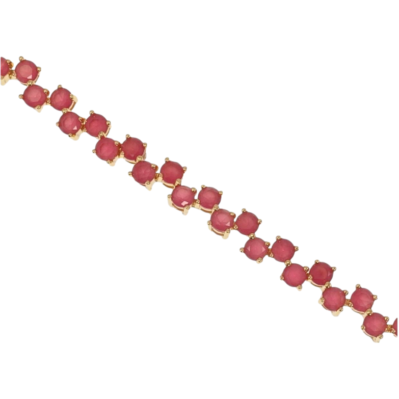 Браслет Xuping Позолота 18K Дрібні Малинові Кристали дод. замок довжина 18,20.5см х 5мм фото №1