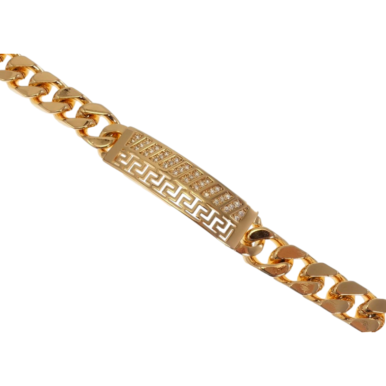 Браслет Xuping Позолота 18K Вставка Резная Меандровая Линия и Диагональные Линии Цирконий длина 20,5см х фото №8 Браслет Xuping Позолота 18K Вставка Резная Меандровая Линия и Диагональные Линии Цирконий длина 20,5см х фото №8