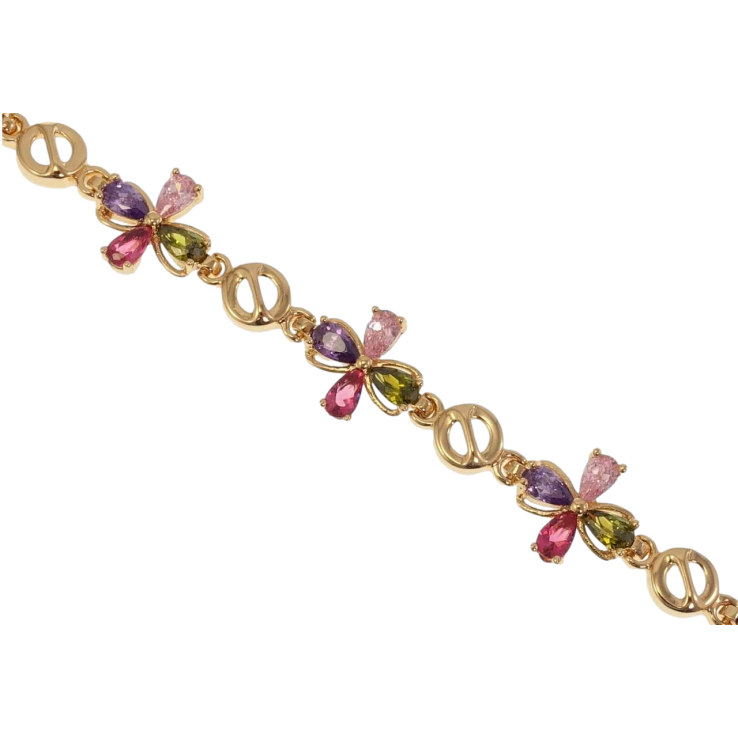 Браслет Xuping Позолота 18K Чотирилистки Різнокольорові Кристали довжина з дод. замком 18,20.5см х 6-11мм фото №11