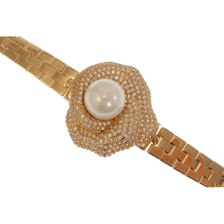 Браслет Xuping Позолота 18K Перлина в Широкій Фігурній Оправі з Інкрустацією Цирконій довжина 19,5см х 10мм фото №13 Браслет Xuping Позолота 18K Перлина в Широкій Фігурній Оправі з Інкрустацією Цирконій довжина 19,5см х 10мм фото №13