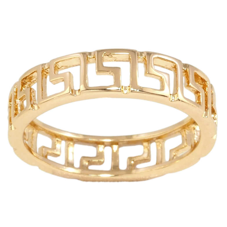 Каблучка Xuping Позолота 18K Меандрова Лінія фото №5