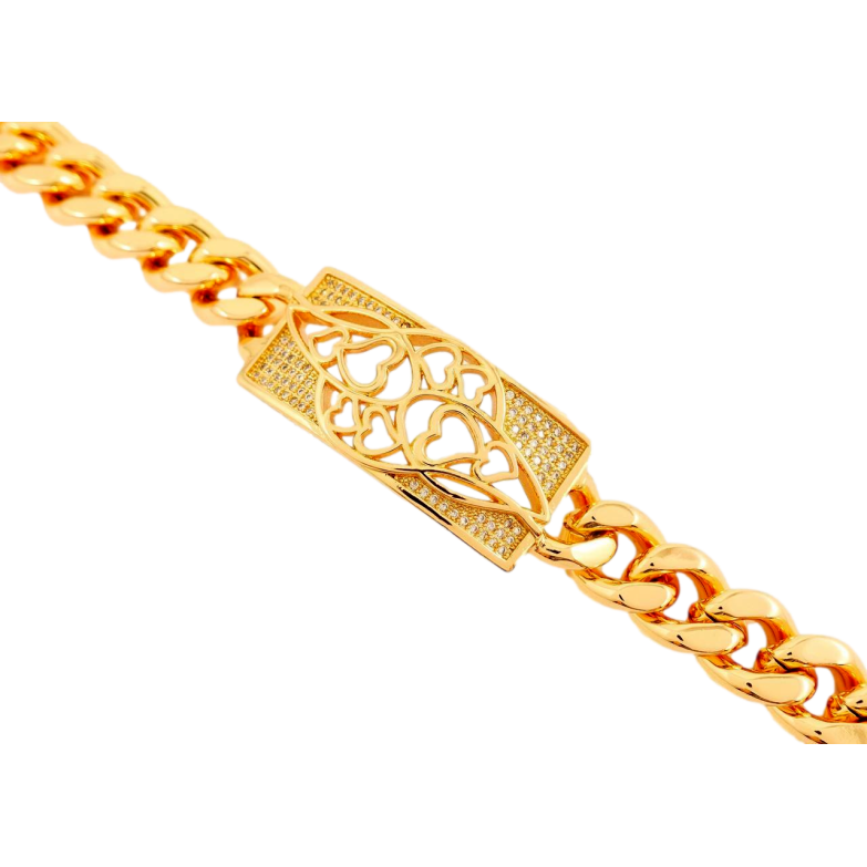 Браслет Xuping Позолота 18K Соединительная Пластина с Инкрустацией Цирконий и Резным Узором Сердечки длина фото №1