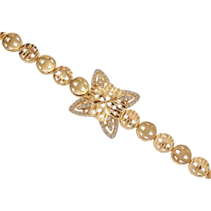 Браслет Xuping Позолота 18K Кружочки з Фігурними Вирізами Вставка Декоративний Чотирилист довжина 17-19 см фото №4 Браслет Xuping Позолота 18K Кружочки з Фігурними Вирізами Вставка Декоративний Чотирилист довжина 17-19 см фото №4
