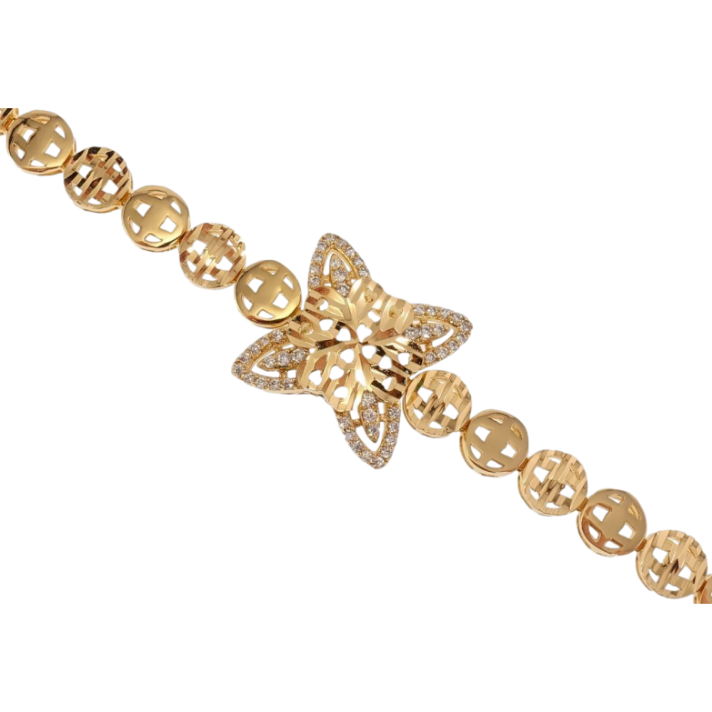 Браслет Xuping Позолота 18K Кружочки з Фігурними Вирізами Вставка Декоративний Чотирилист довжина 17-19 см фото №1 Браслет Xuping Позолота 18K Кружочки з Фігурними Вирізами Вставка Декоративний Чотирилист довжина 17-19 см фото №1