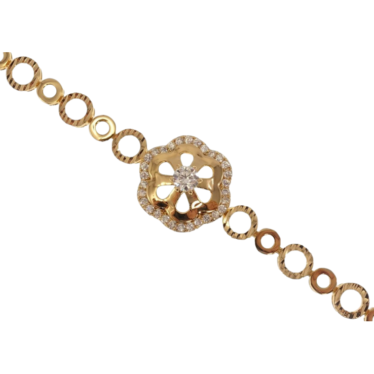 Браслет Xuping Позолота 18K Круги та Квітка довжина з дод. замком 18,20см х 7-22мм фото №13