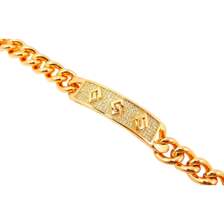 Браслет Xuping Позолота 18K Панцирне Плетіння Сполучна Пластина з Декоративним Візерунком р-р 20,5 см х фото №16