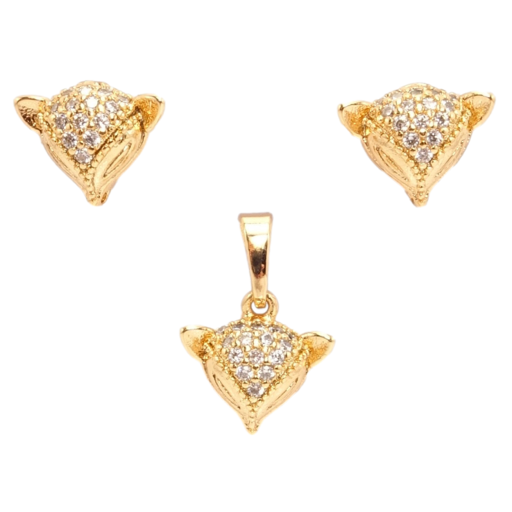 Набір Xuping Позолота 18K Сережки Кулон Лисья Мордочка фото №9