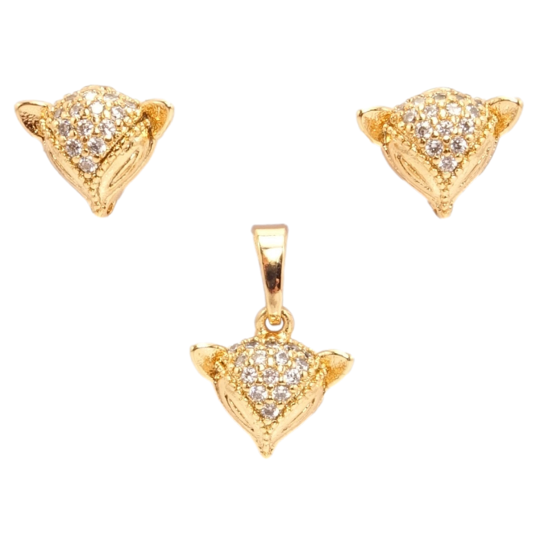 Набір Xuping Позолота 18K Сережки Кулон Лисья Мордочка фото №1