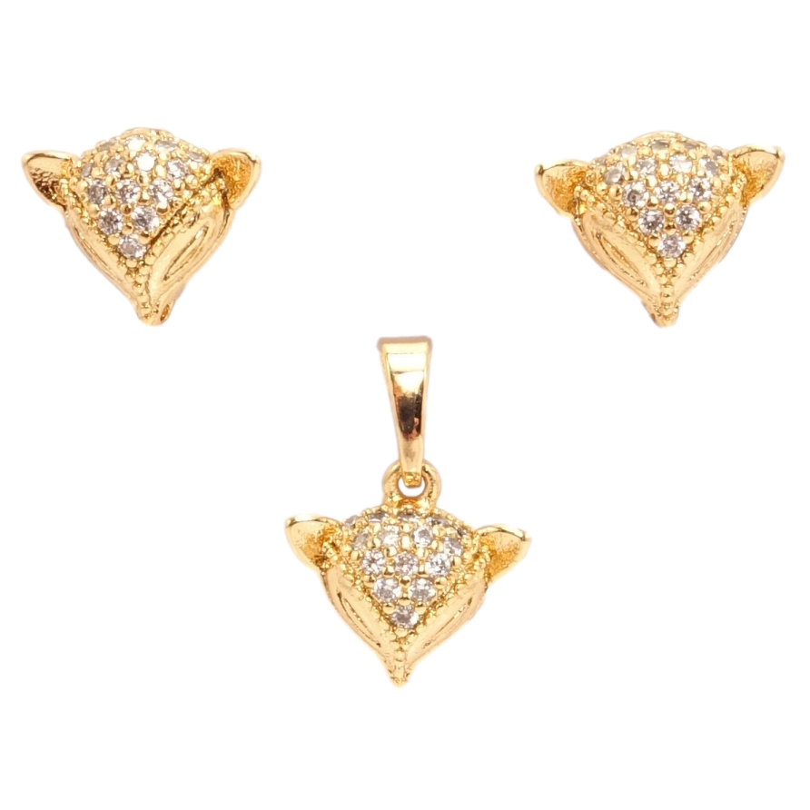 Набір Xuping Позолота 18K Сережки Кулон Лисья Мордочка фото №1