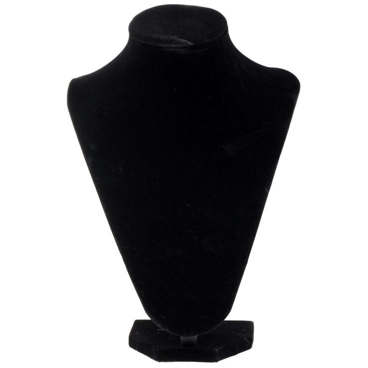 УЦІНКА Незначні потертості. Підставка Шия під кольє, ланцюжки Чорна бархатиста ВШ - 24х18 см фото №2