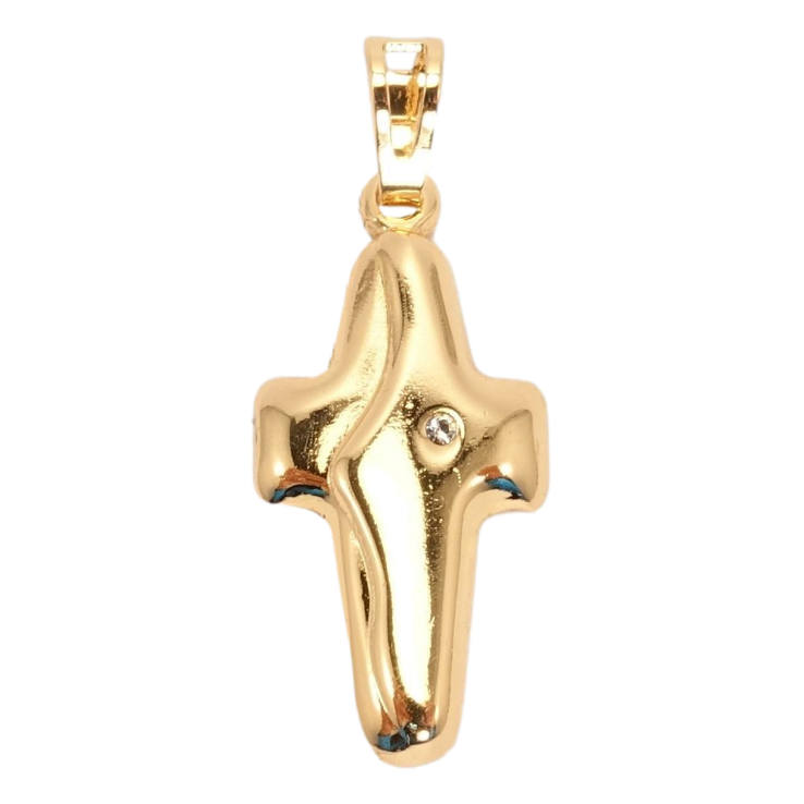 Кулон Xuping Позолота 18K Об'ємний Хрестик із Вставкою Цирконій фото №13