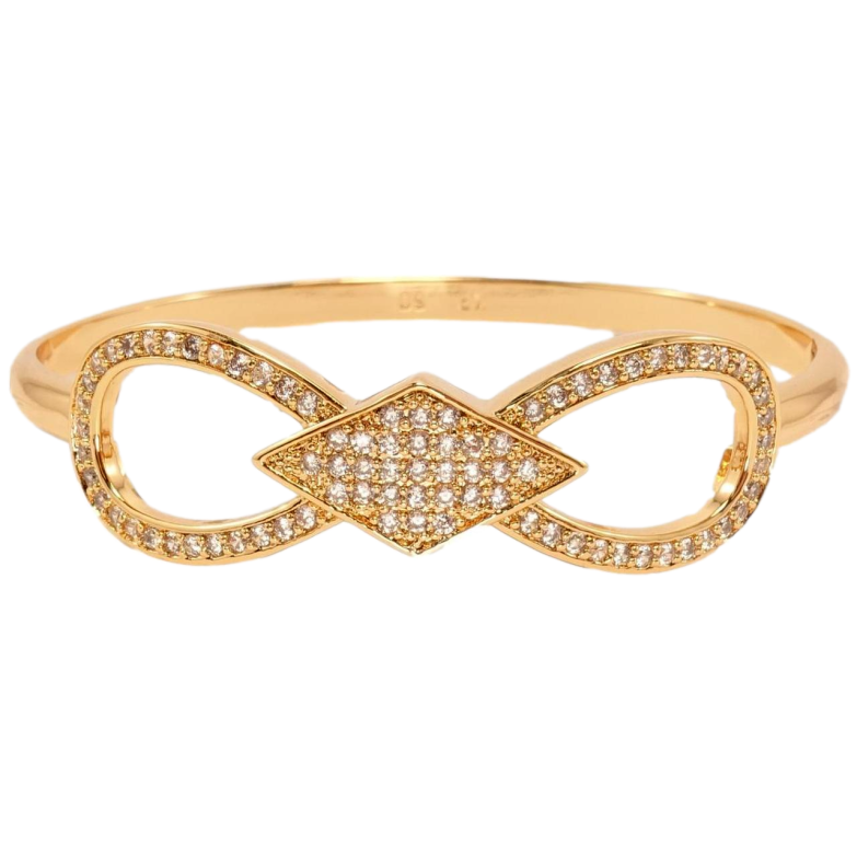 Браслет Xuping Позолота 18K Нескінченність Декор Ромб Цирконій ø 6 см фото №2