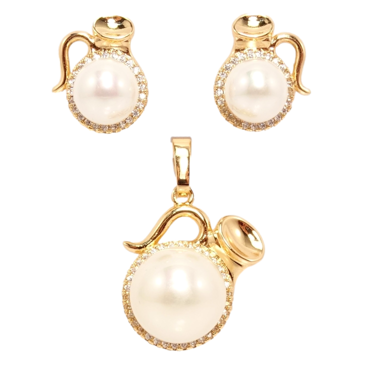 Набор Xuping Позолота 18K Серьги Кулон Кувшин с Жемчужиной фото №7 Набор Xuping Позолота 18K Серьги Кулон Кувшин с Жемчужиной фото №7