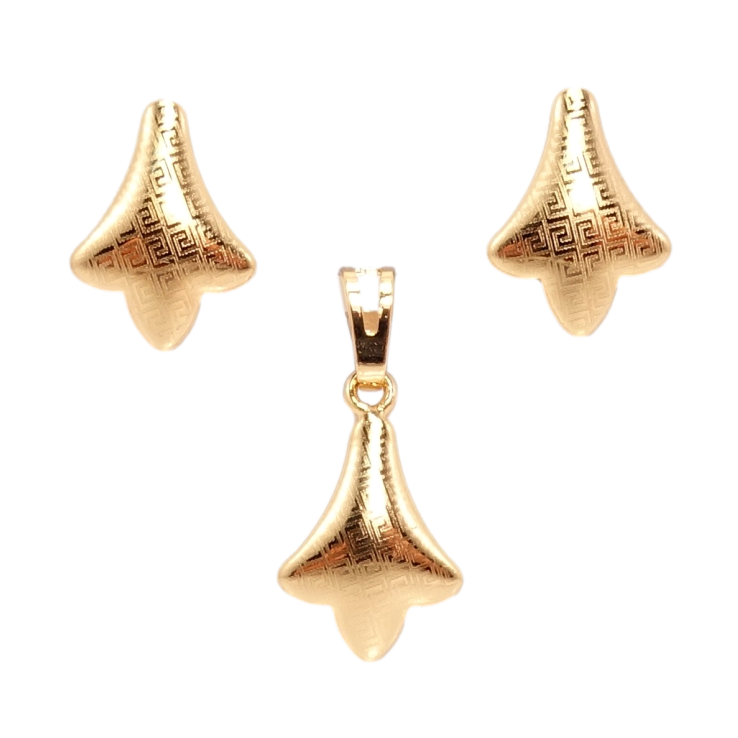 Набір Xuping Позолота 18K Сережки Кулон Криновидний Пелюсток Напилення Грецький Орнамент фото №21