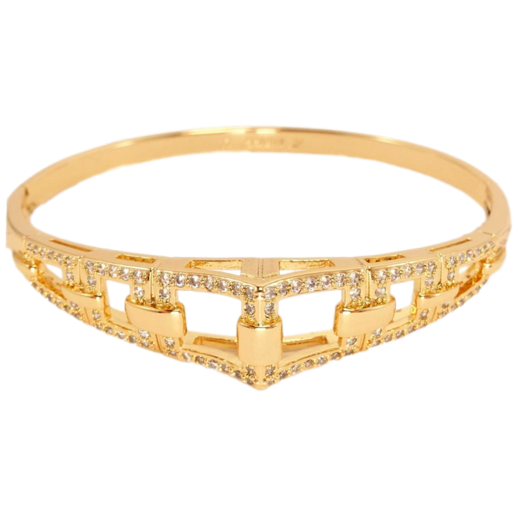 Браслет Xuping Позолота 18K Строга Геометрія ø 6 см фото №5 Браслет Xuping Позолота 18K Строга Геометрія ø 6 см фото №5