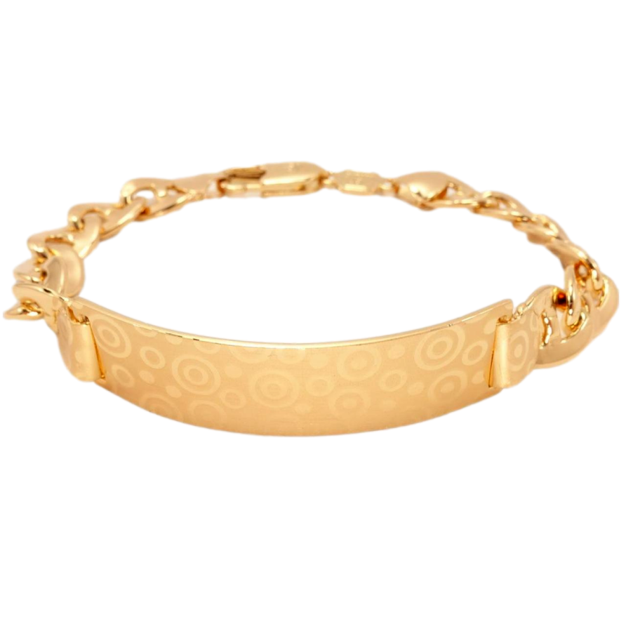 Браслет Xuping Позолота 18K Морський Ланцюг Фігаро Пластина з Напиленням Круги довжина 21,5см фото №1 Браслет Xuping Позолота 18K Морський Ланцюг Фігаро Пластина з Напиленням Круги довжина 21,5см фото №1