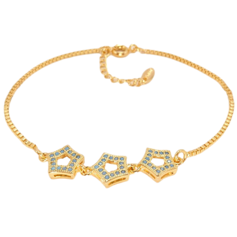 Браслет Xuping Позолота 18K Звездное Трио с доп.цепочкой длина 17,5-20,5см фото №1 Браслет Xuping Позолота 18K Звездное Трио с доп.цепочкой длина 17,5-20,5см фото №1