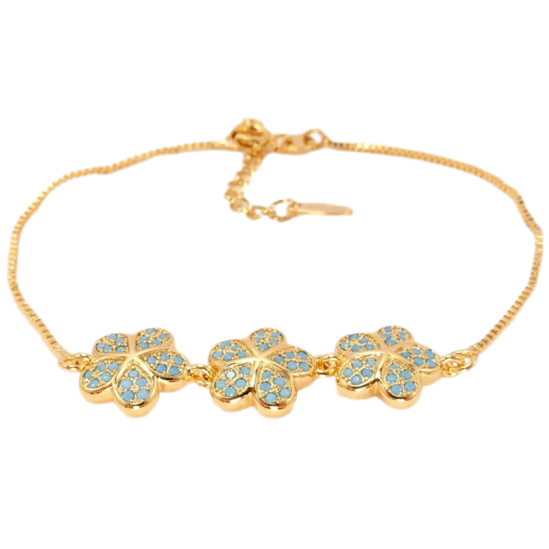 Браслет Xuping Позолота 18K Цветочное Трио Инкрустация Мелкие Голубые Кристаллы с доп.цепочкой длина 17-20см фото №12 Браслет Xuping Позолота 18K Цветочное Трио Инкрустация Мелкие Голубые Кристаллы с доп.цепочкой длина 17-20см фото №12
