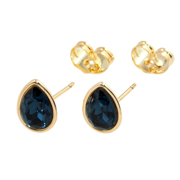 Сережки Xuping колір 18K з кристалами Swarovski пусети Синій Грушоподібний Кристал у Глухій Оправі фото №14 Сережки Xuping колір 18K з кристалами Swarovski пусети Синій Грушоподібний Кристал у Глухій Оправі фото №14