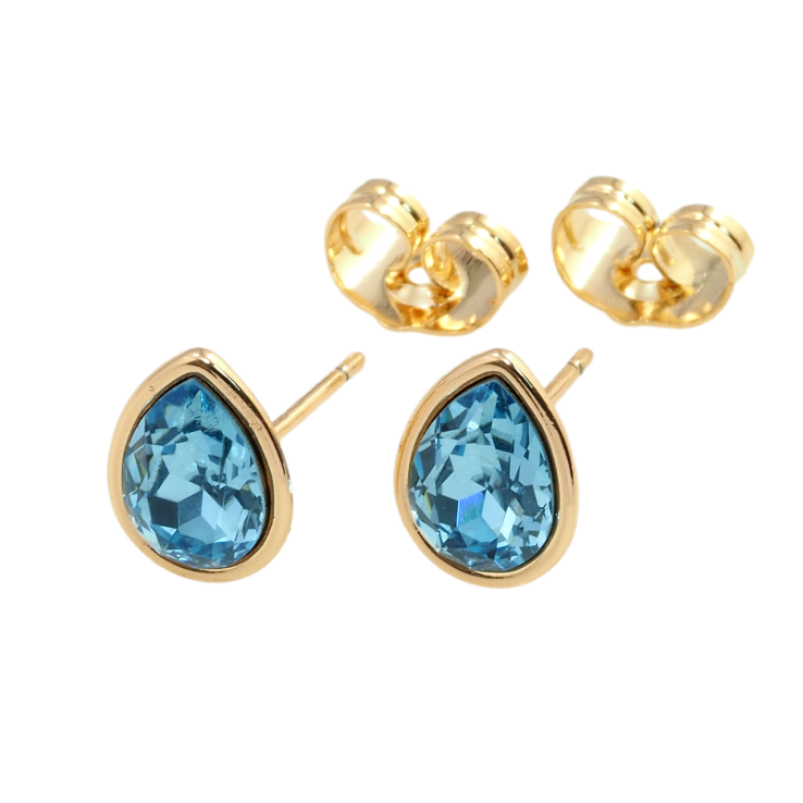 Сережки Xuping колір 18K з кристалами Swarovski пусети Блакитний Грушоподібний Кристал у Глухій Оправі фото №10 Сережки Xuping колір 18K з кристалами Swarovski пусети Блакитний Грушоподібний Кристал у Глухій Оправі фото №10