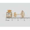 Сережки Xuping колір 18K з кристалами Swarovski пусети Квадратний Кристал у Глухій Оправі фото №3