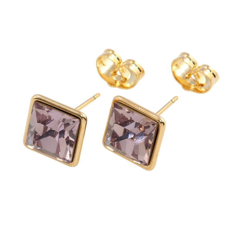 Сережки Xuping колір 18K з кристалами Swarovski пусети Квадратний Кристал у Глухій Оправі фото №13 Сережки Xuping колір 18K з кристалами Swarovski пусети Квадратний Кристал у Глухій Оправі фото №13