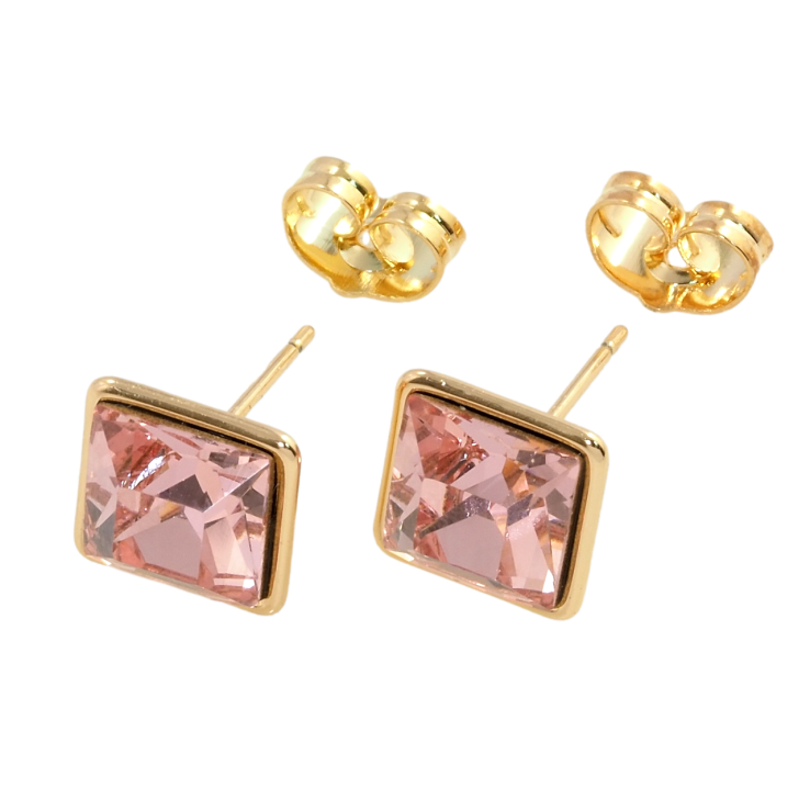 Сережки Xuping колір 18K з кристалами Swarovski пусети Квадратний Кристал у Глухій Оправі фото №6 Сережки Xuping колір 18K з кристалами Swarovski пусети Квадратний Кристал у Глухій Оправі фото №6