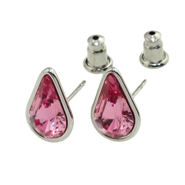 Сережки Xuping колір Родій з кристалами Swarovski пусети Рожевий Кристал Крапелька фото №7 Сережки Xuping колір Родій з кристалами Swarovski пусети Рожевий Кристал Крапелька фото №7