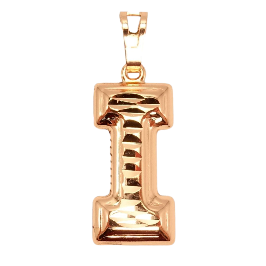 Кулон Xuping Позолота РО Буква I с Узором Алмазные Насечки фото №1