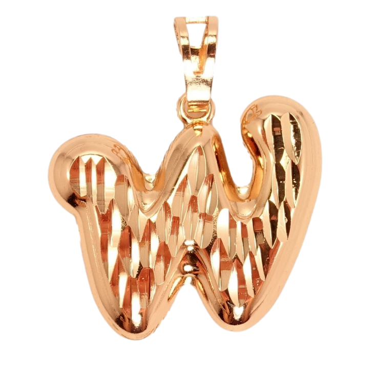 Кулон Xuping Позолота РВ Літера W з Візерунком Алмазні Насічки фото №20