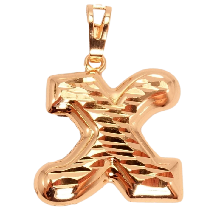 Кулон Xuping Позолота РВ Літера X з Візерунком Алмазні Насічки фото №3