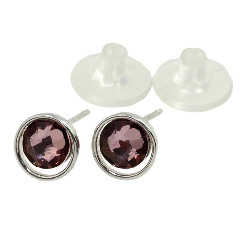 Серьги Xuping цвет Родий с кристаллами Swarovski пусеты Кристалл в Оправе Круглый Ободок ø 6мм фото №1 Серьги Xuping цвет Родий с кристаллами Swarovski пусеты Кристалл в Оправе Круглый Ободок ø 6мм фото №1