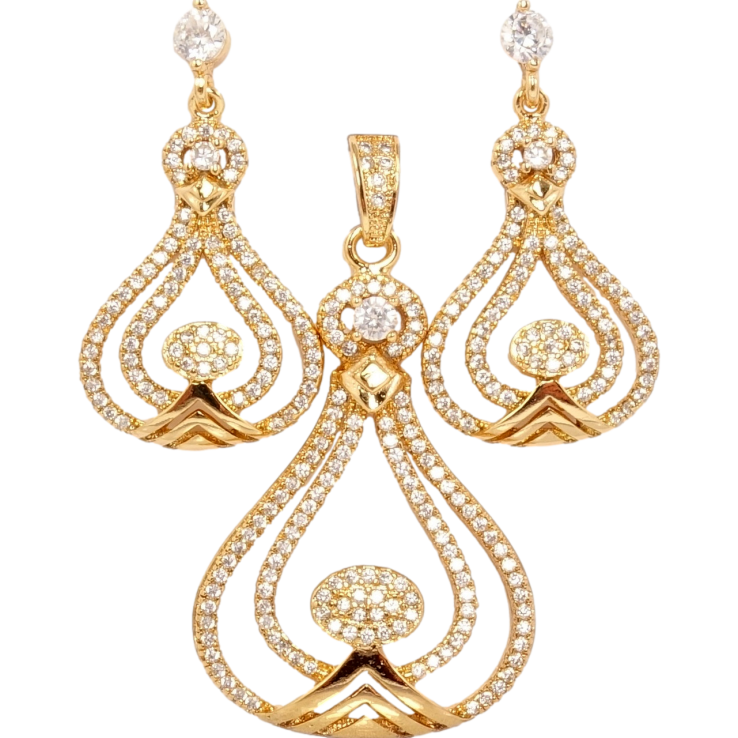 Набір Xuping Позолота 18K Сережки Кулон Посудина Щастя фото №23