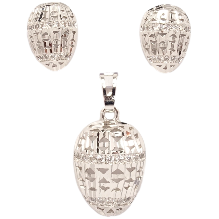 Набір Xuping Родій Сережки Кулон Міцний Горішок Різьблений Геометричний Візерунок фото №9