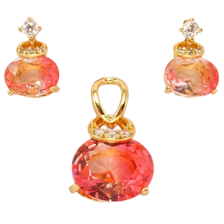 Набір Xuping Позолота 18K Сережки Кулон Кристальне сяйво фото №14