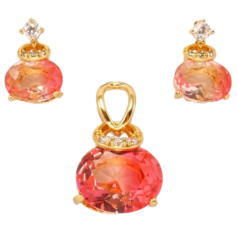 Набір Xuping Позолота 18K Сережки Кулон Кристальне сяйво фото №1 Набір Xuping Позолота 18K Сережки Кулон Кристальне сяйво фото №1