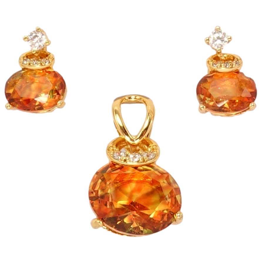 Набір Xuping Позолота 18K Сережки Кулон Кристальне сяйво фото №1 Набір Xuping Позолота 18K Сережки Кулон Кристальне сяйво фото №1