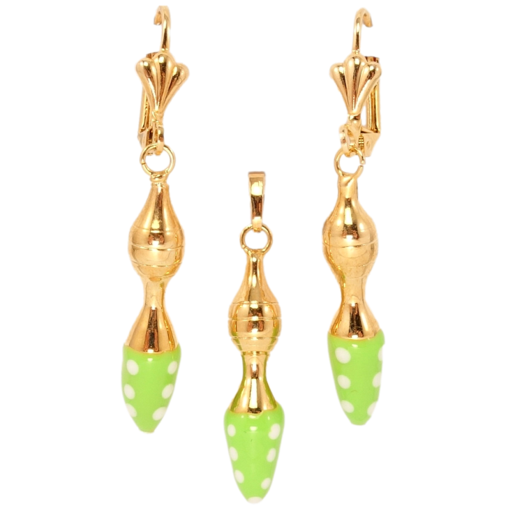 Набір Xuping Позолота 18K Сережки Кулон Фігурні підвіски у горошок фото №16