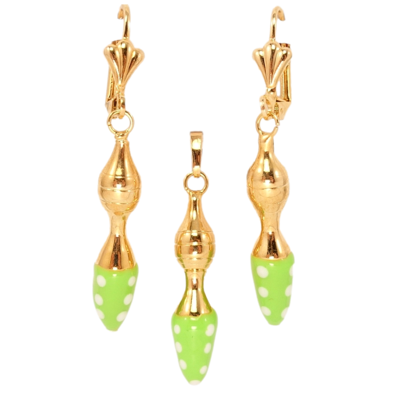 Набор Xuping Позолота 18K Серьги Кулон Фигурные подвески в горошек фото №6 Набор Xuping Позолота 18K Серьги Кулон Фигурные подвески в горошек фото №6