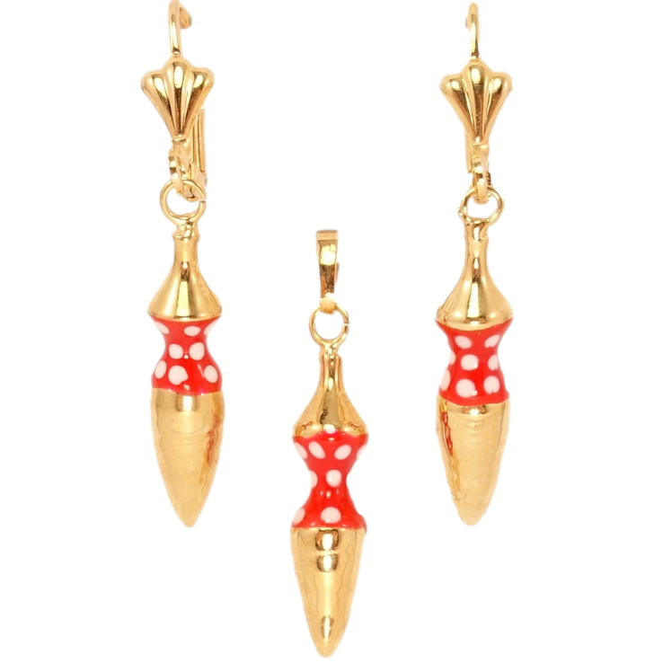 Набір Xuping Позолота 18K Сережки Кулон Фігурні підвіски у горошок фото №15