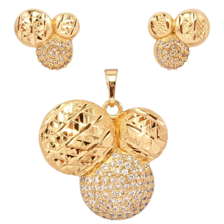 Набір Xuping Позолота 18K Сережки Кулон Тріо фото №17