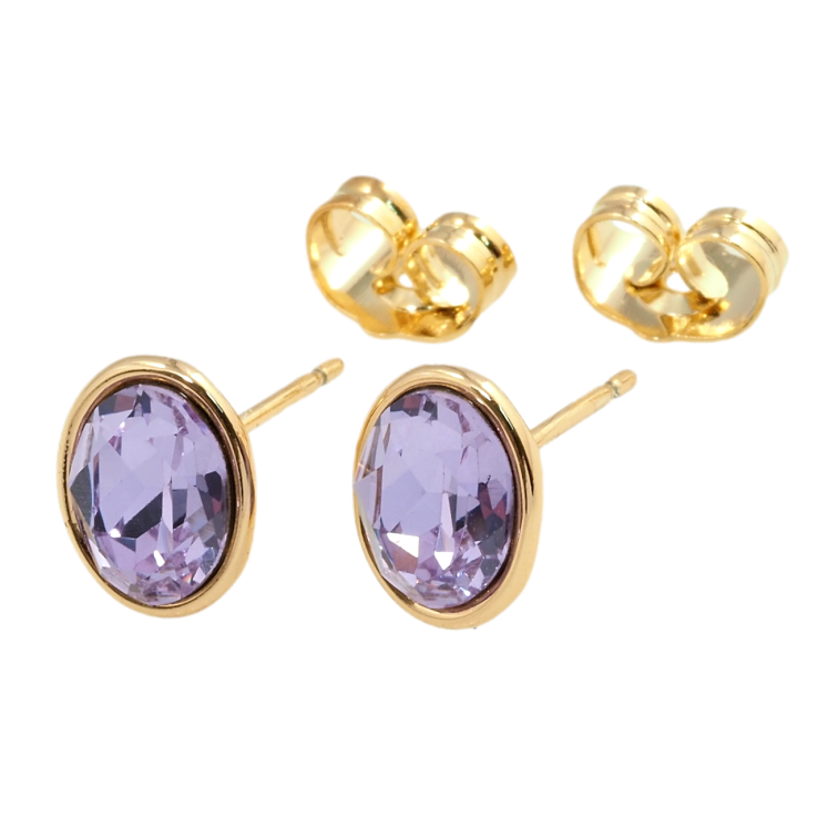 Сережки Xuping колір 18K з кристалами Swarovski пусети Бузковий овальний кристал в ободковій оправі фото №11 Сережки Xuping колір 18K з кристалами Swarovski пусети Бузковий овальний кристал в ободковій оправі фото №11