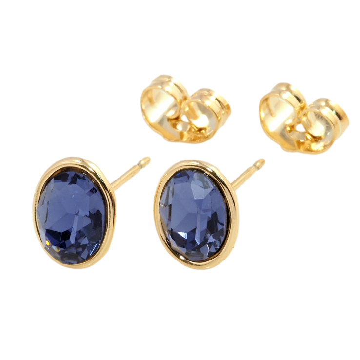 Сережки Xuping колір 18K з кристалами Swarovski пусети Фіолетовий овальний кристал в ободковій оправі фото №13 Сережки Xuping колір 18K з кристалами Swarovski пусети Фіолетовий овальний кристал в ободковій оправі фото №13