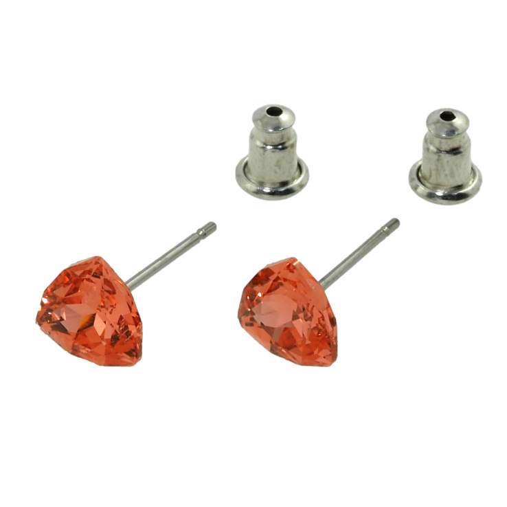 Сережки Xuping колір Родій з кристалами Swarovski пусети Трикутний кристал Sun 7 мм фото №12 Сережки Xuping колір Родій з кристалами Swarovski пусети Трикутний кристал Sun 7 мм фото №12